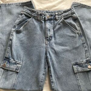 Light Blue Denim Cargo Pants